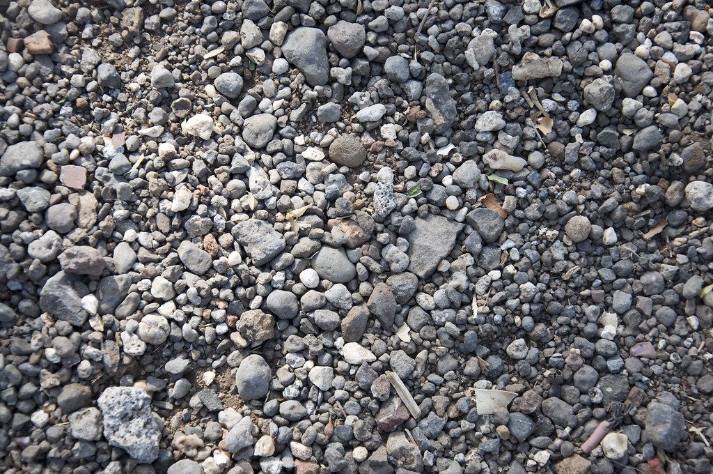 Decorative pebble and stone mulch used as ground cover